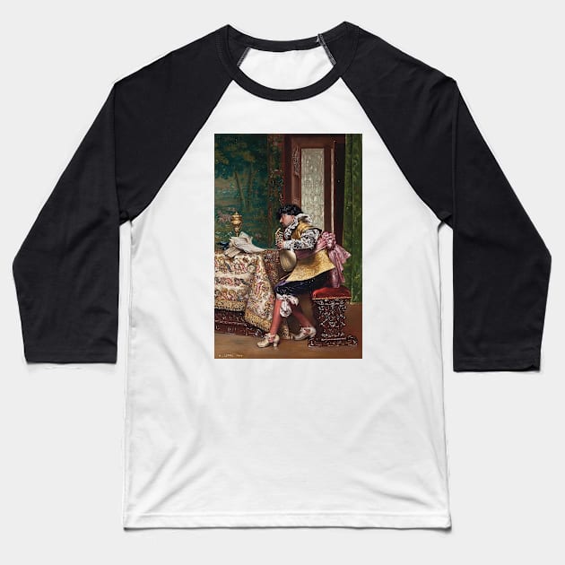 The Mandolin Player by Adolphe-Alexandre Lesrel Baseball T-Shirt by Classic Art Stall